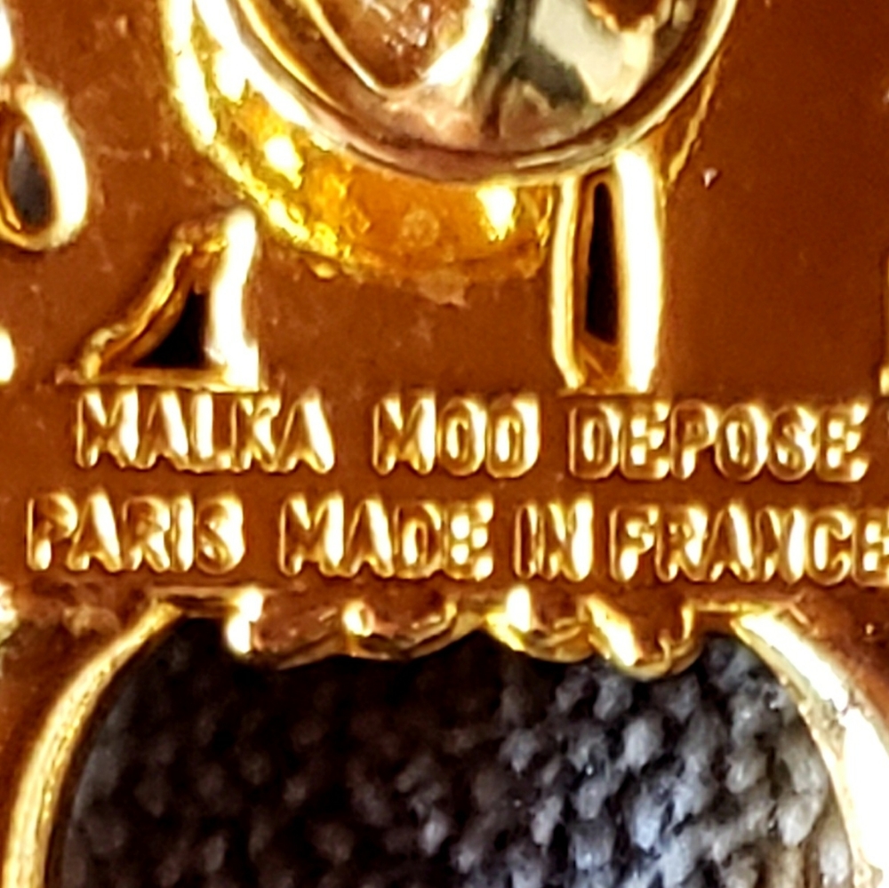 MALKA MOD DEPOSE Paris - Gold-Tone Pin Style Glasses Holder with Rhinestone VTG - Picture 4 of 10